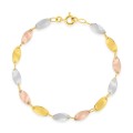 Pulseira ou colar de ouro tricolor 18K