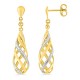Brincos Suspensos em Ouro Amarelo 9K e Diamantes 0,006 CT