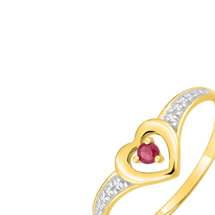 Anillo de oro amarillo de 9K con rubí