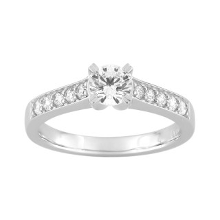 Anel Solitário Ouro Branco 18K Diamantes Criados 0.75 CT