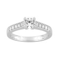 Anillo Solitario Oro Blanco 18K Diamantes Creados 0.75 CT