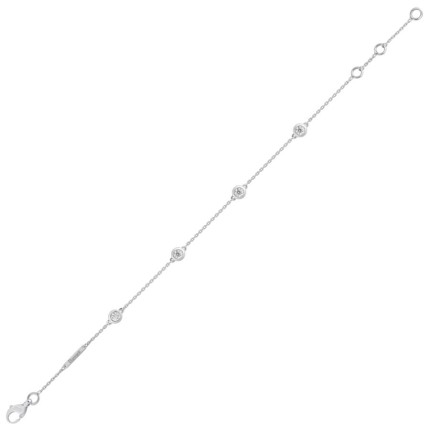 Pulseira em Ouro Branco Diamante Criado 0.40 CT