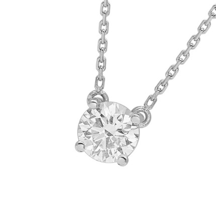 Colar Ouro Branco 18K Diamante Criado 0.70CT