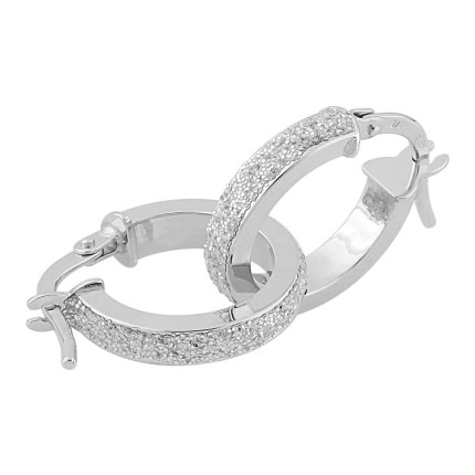 Pendientes Aro de oro blanco 9 KT de 10mm