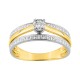 Anel em ouro amarelo 18K de diamante bicolor com 0.10ct