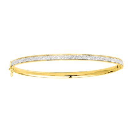 Pulsera de oro amarillo 9 KT con purpurina