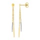 Brincos em ouro bicolor 9 kt com barras