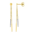 Brincos em ouro bicolor 9 kt com barras