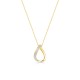 Colar em ouro amarelo 18K com pendente gota e zircónias de 42 cm