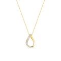 Colar em ouro amarelo 18K com pendente gota e zircónias de 42 cm