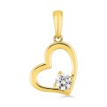 Colgante de oro amarillo 9K corazón con circonita cuadrada
