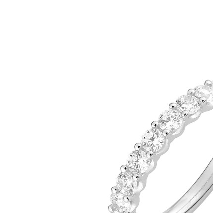 Meia Aliança Ouro Branco 18K Diamante Criado 0.75CT
