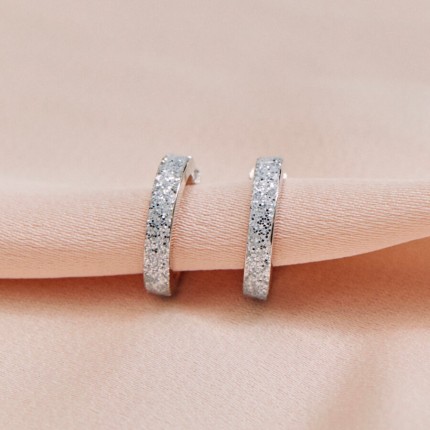 Pendientes Aro de oro blanco 9 KT de 10mm