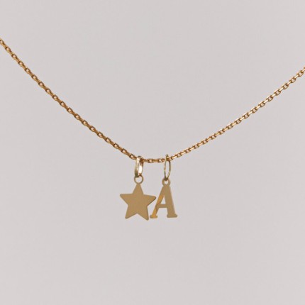 Pendente em ouro amarelo 9 kt en forma de estrela