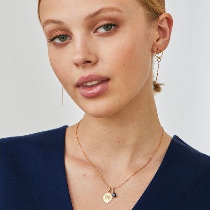 Pendente em ouro amarelo de 18K e safira