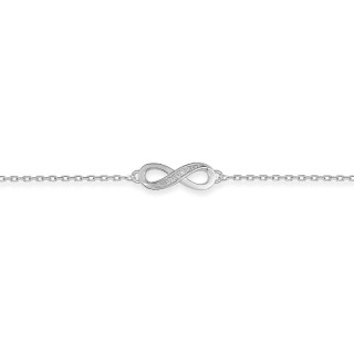 Pulseira infinita em prata e zircónias