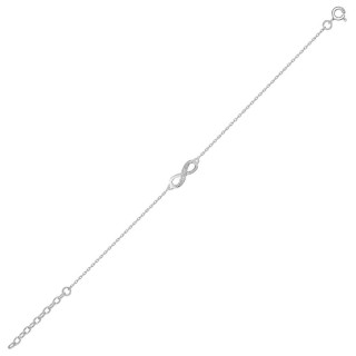 Pulsera infinito de plata, rodio y circonitas