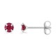 Pendientes de plata con circonitas rojas