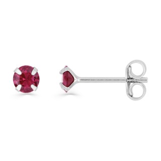 Pendientes de plata con circonitas rojas