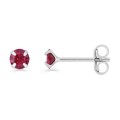 Pendientes de plata con circonitas rojas