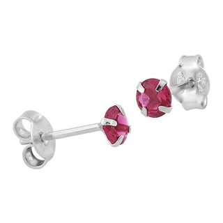 Pendientes de plata con circonitas rojas