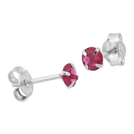 Pendientes de plata con circonitas rojas