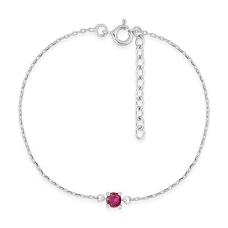 Pulsera de plata con circonita roja