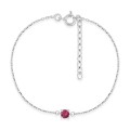Pulsera de plata con circonita roja
