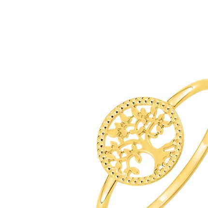 Anel da árvore da vida em ouro amarelo 9K