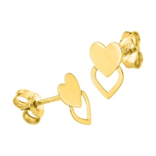 Pendientes de oro 18k en forma de corazón