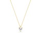 Colar ouro amarelo 9 kt 3 garras e zircónia