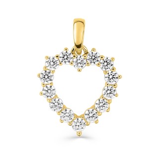 Colgante de oro amarillo 9K corazón con circonitas