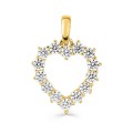 Colgante de oro amarillo 9K corazón con circonitas