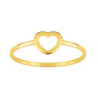 Anillo de oro amarillo 9 KT con corazón perforado