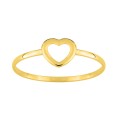 Anel em ouro amarelo 9 kt com coração perforado