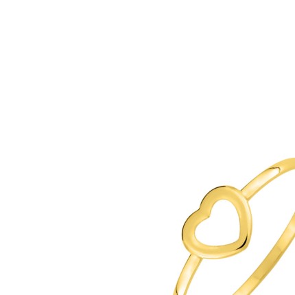 Anel em ouro amarelo 9 kt com coração perforado