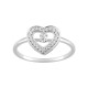 Anel em prata coração central e zircónia