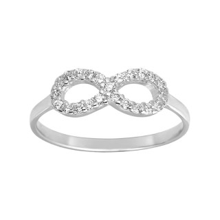 Anillo de plata símbolo del infinito con circonitas
