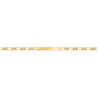 Pulsera identidad de oro amarillo 9K con placa central