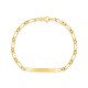 Pulseira de identidade em ouro amarelo 9K com placa central