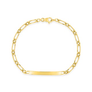 Pulsera identidad de oro amarillo 9K con placa central
