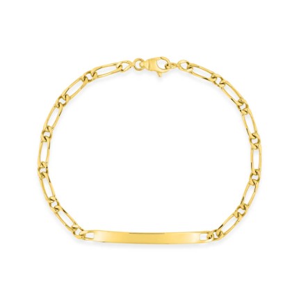 Pulsera identidad de oro amarillo 9K con placa central