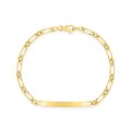 Pulseira de identidade em ouro amarelo 9K com placa central