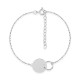 Pulsera de plata de 18 cm círculos entrelazados