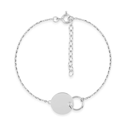 Pulsera de plata de 18 cm círculos entrelazados