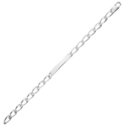 Pulseira em prata "lembra-te de mim" com elos de 5 mm