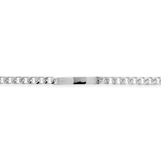 Pulsera de plata identidad cadena forzada 5MM 18CM