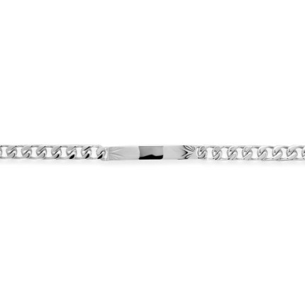 Pulsera de plata identidad cadena forzada 5MM 18CM