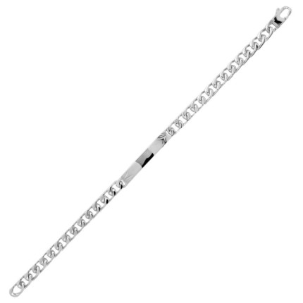 Pulsera de plata identidad cadena forzada 5MM 18CM