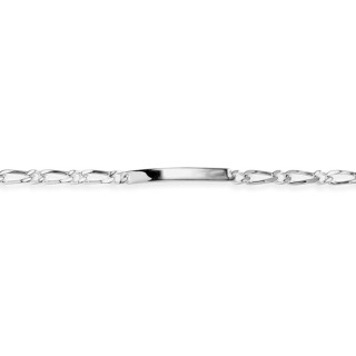 Pulsera No Me Olvides de plata de 18 cm con eslabones 1x1